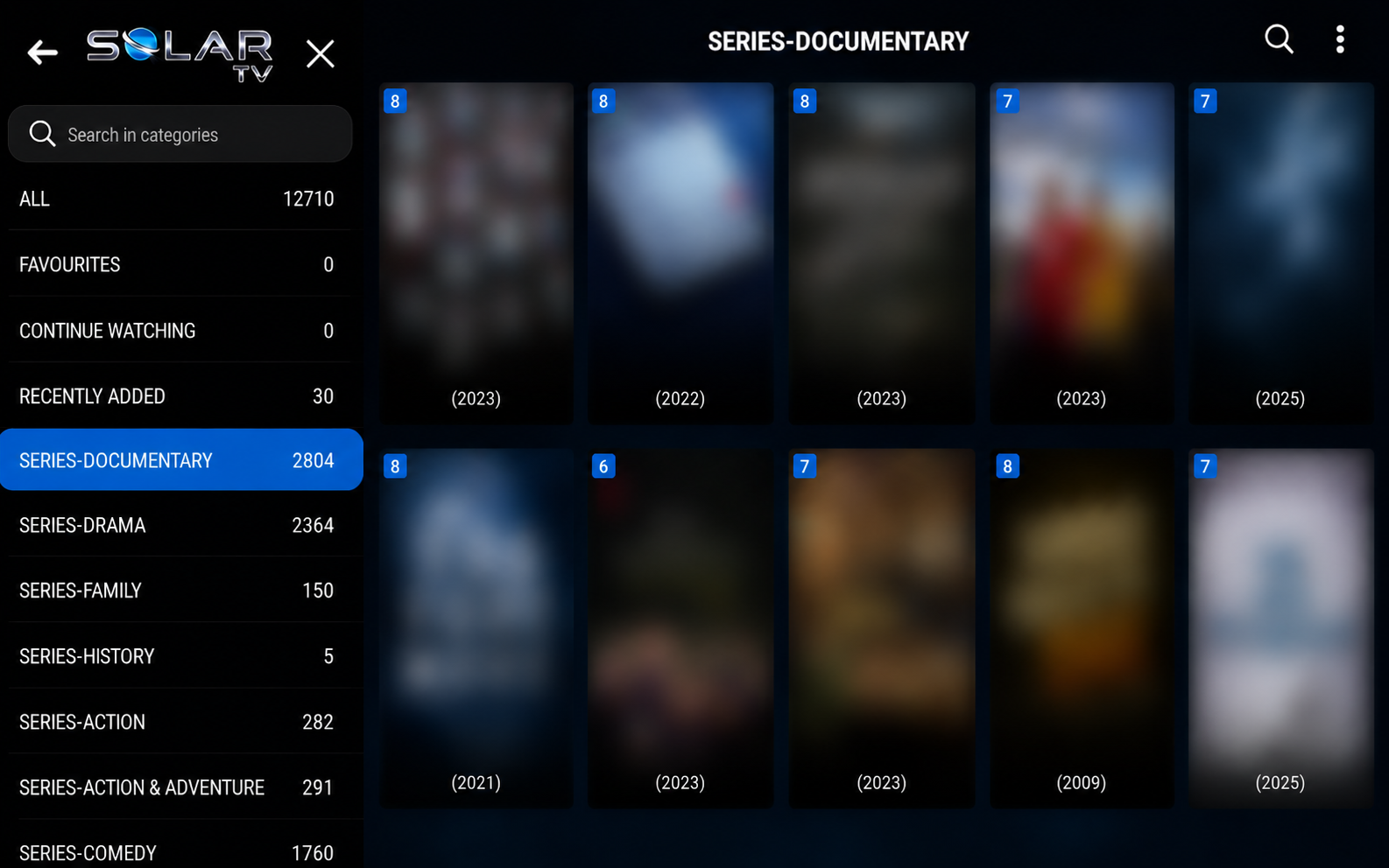 SolarTV.live series screen